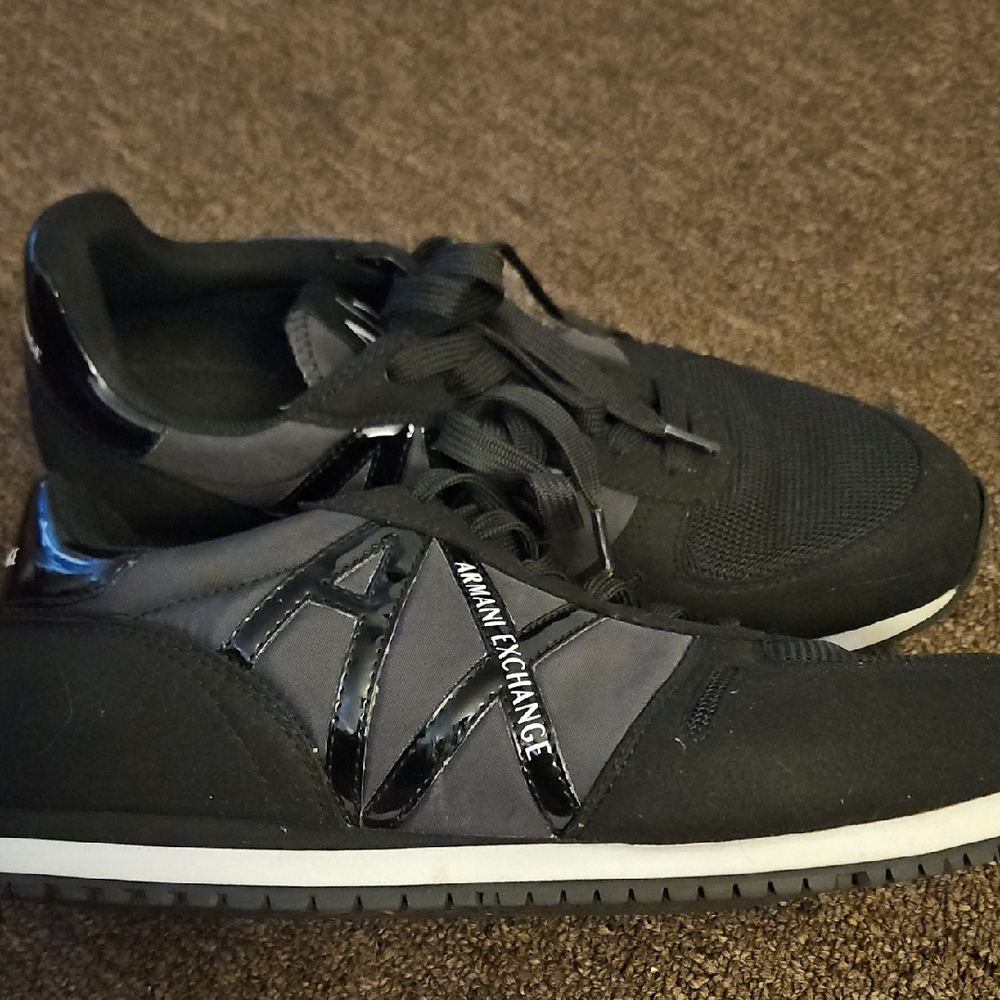 Armani Exchange Women's Sneakers in Black and Gray